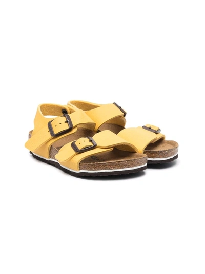 Birkenstock Kids' New York Leather Sandals In Yellow