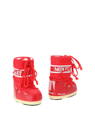 Moon Boot Ankle Boots In Red