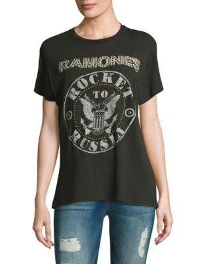 Madeworn Ramones Rocket To Russia With Nailheads Tee In Black. In Dirty  Black | ModeSens