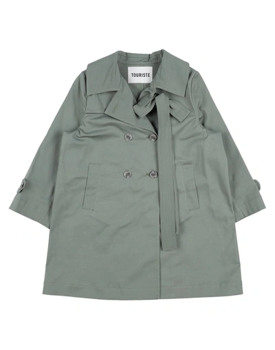 Touriste Kids' Overcoats In Military Green
