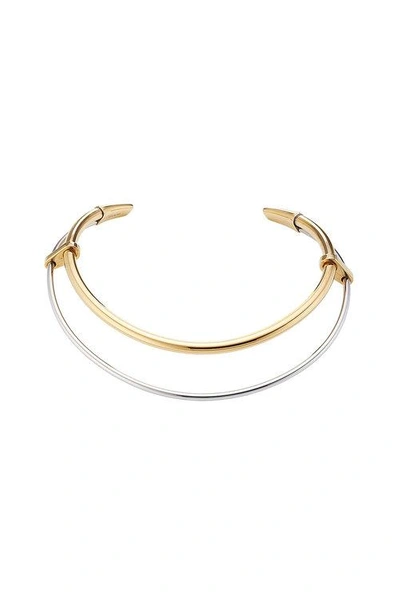 Alexander Mcqueen Mixed Metal Gold-plated Choker Necklace In 0446+0448