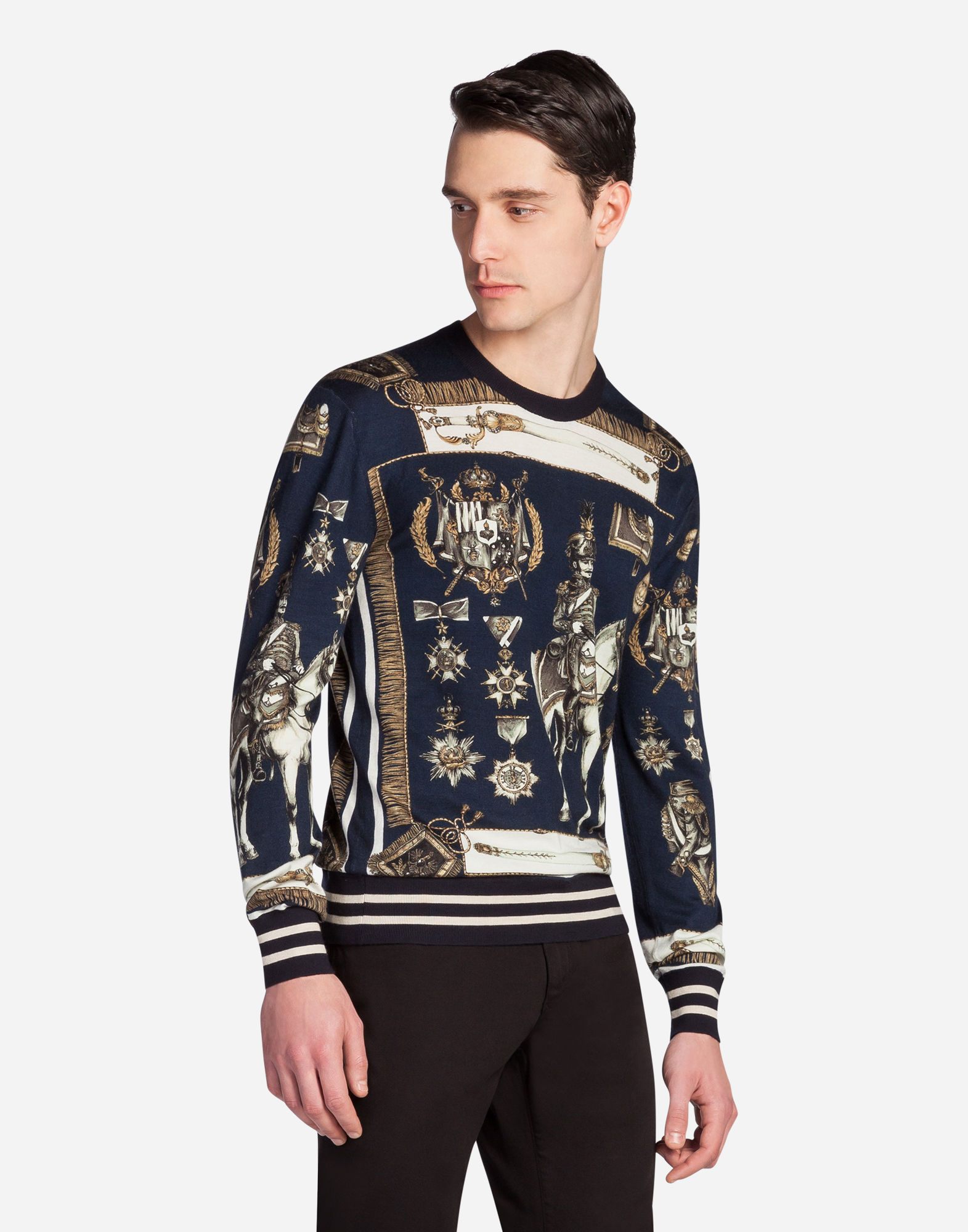 Dolce & Gabbana Printed Cashmere Sweater In Multicolor | ModeSens
