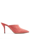 Paul Andrew Certosa Point-toe Suede Mules In Pink