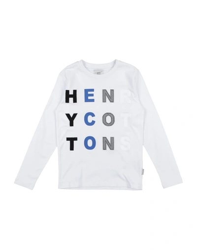 Henry Cotton's Kids' T-shirts In White