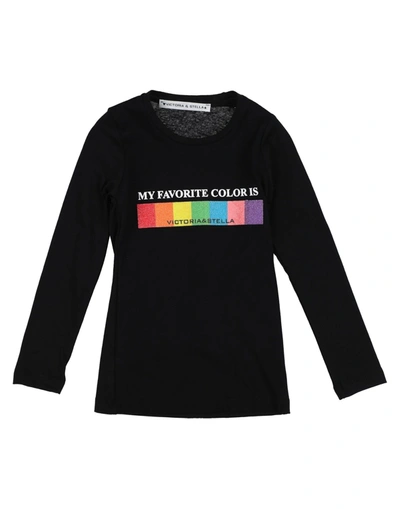 Victoria & Stella Kids' T-shirts In Black