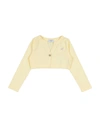 Monnalisa Kids' Wrap Cardigans In Yellow