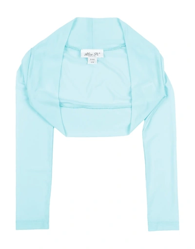 Alice Pi. Kids' Wrap Cardigans In Turquoise