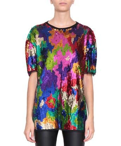 Amen Sequined Tulle T-shirt In Multicolor