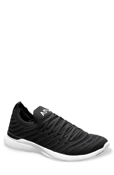 Apl Athletic Propulsion Labs Techloom Wave Hybrid Running Shoe In Black/ White