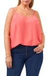 1.state Sheer Inset Camisole In Cameo Coral