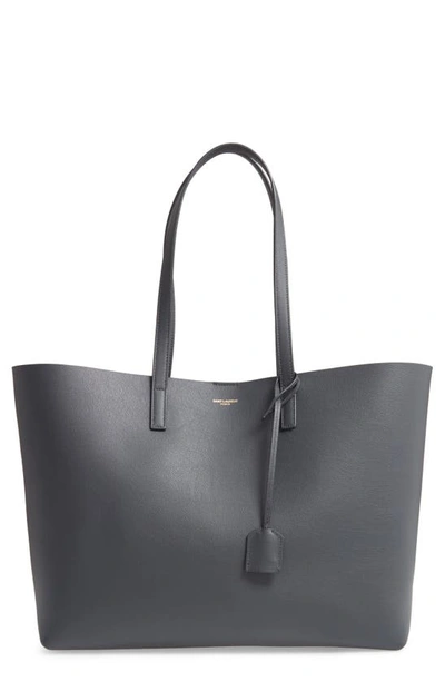 Saint Laurent Shopping Leather Tote In Dark Smog