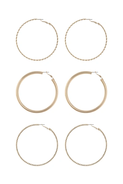 Melrose And Market Textured 70-85mm Hoop Earrings In Gold