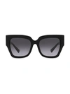 Valentino Women's Square Sunglasses, 54mm In Black / Gradient Black