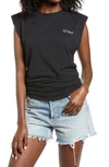 Afrm Billie Side Ruched Crop Tank In Noir