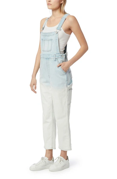 Hudson Mix Faded Ankle Overalls In Blue