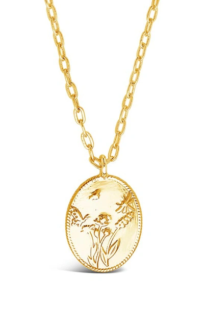 Sterling Forever Engraved Pendant Necklace In Gold