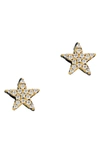 Freida Rothman West Point Star Stud Earrings In Gold And Black
