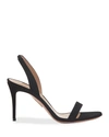 Aquazzura So Nude 85mm Suede High-heel Sandals In Black