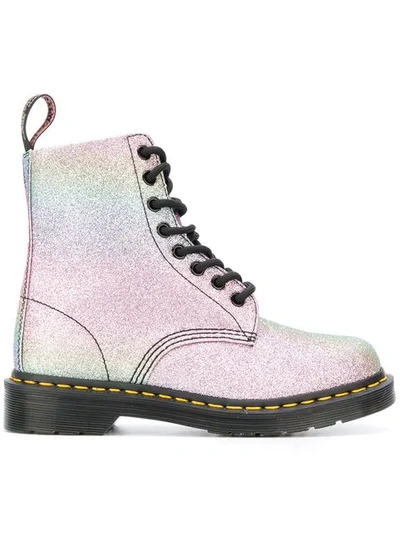 Dr. Martens' Multicolor Pascal Rainbow Glitter Boots In Glitter Multi