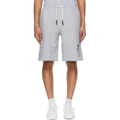 Palm Angels Pirate Bear Embroidered Sweatshorts In Grey