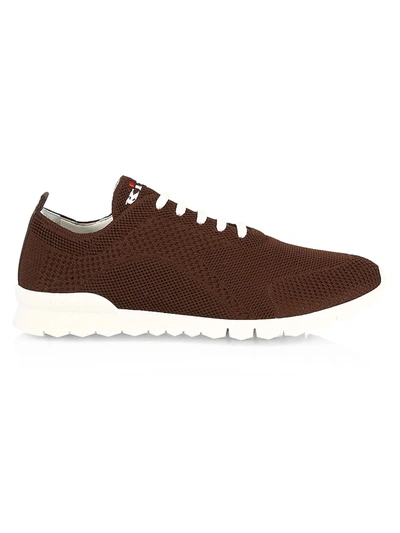 Kiton Knit Sneakers In Brown