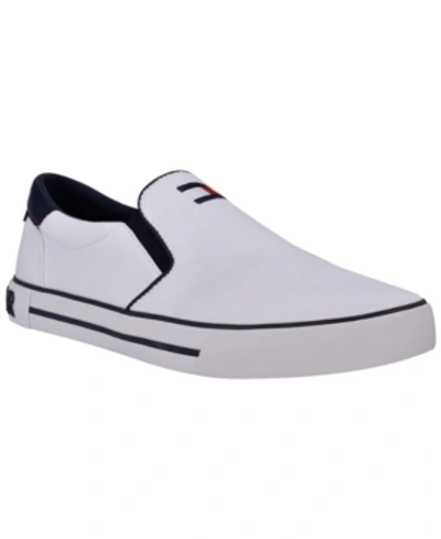 Tommy Hilfiger Men's Roaklyn Slip On Sneakers With Flag Logo Men's Shoes In White Multi Fabric