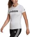 Adidas Originals Adidas Women's Essentials Cotton Linear Logo T-shirt In White