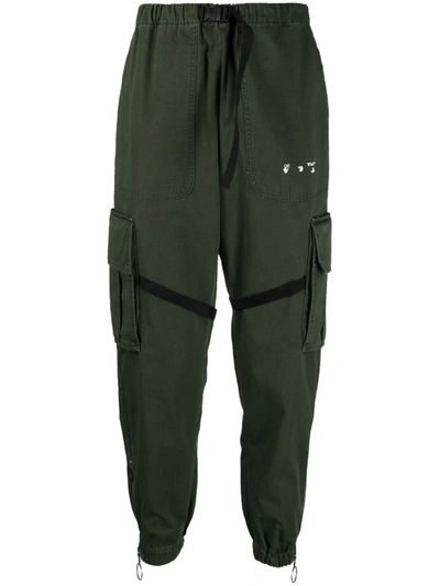 Off-white Parachute Logo-print Cargo Pants In Green | ModeSens