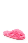 Michael Michael Kors Lala Faux Fur Slide Slipper In Pink