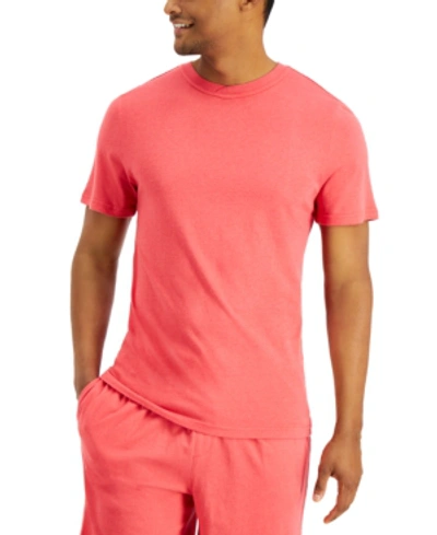 Club Room Men's Solid Crewneck T-shirt, Created For Macy's In Dianthus