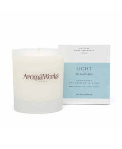 Aromaworks Light Range Spearmint And Lime Candle, 7.75 oz In Baby Blue