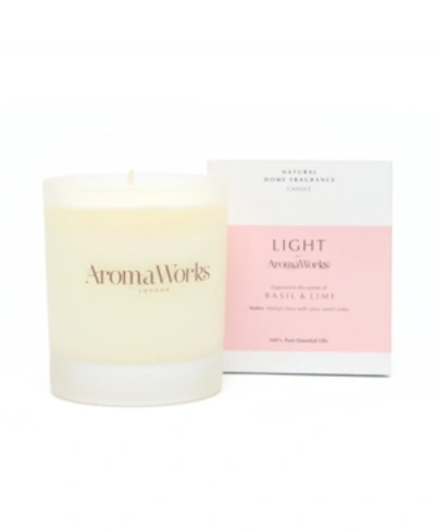 Aromaworks Light Range Basil And Lime Candle, 7.75 oz In Pink