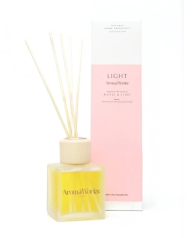 Aromaworks Light Range Basil And Lime Reed Diffuser, 100 ml In Pink