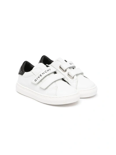 Givenchy Babies' Logo-print Touch-strap Sneakers In White