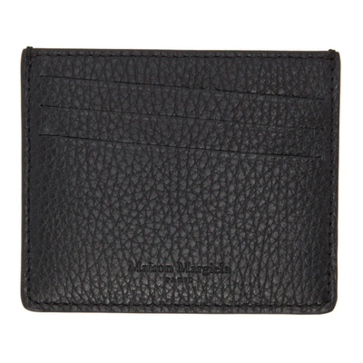 Maison Margiela Black Deerskin Card Holder In H1145 Black/silver