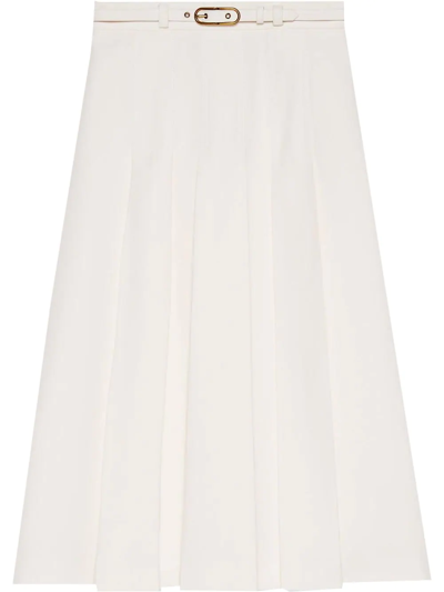 Gucci Cady Crêpe Pleated Skirt In White