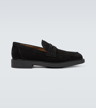 Gianvito Rossi Harris Suede Loafers In Black