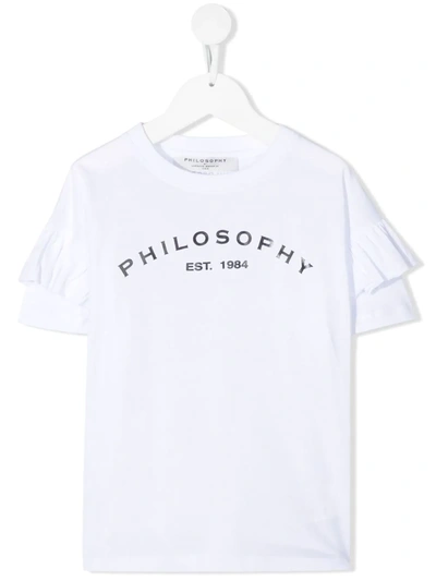 Philosophy Di Lorenzo Serafini Teen Logo-print T-shirt In Bianco Nero