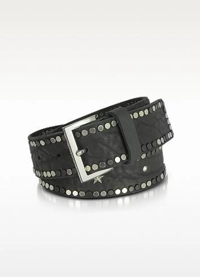 Zadig & Voltaire Starlight Leather Belt In Black