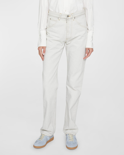 Maison Margiela Four-stitch Straight-leg Jeans In White