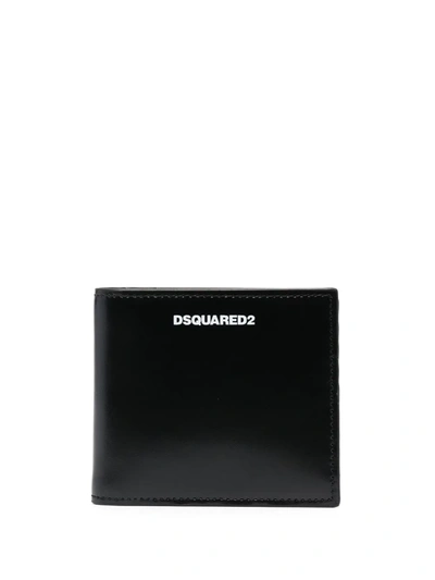 Dsquared2 Dylan Black Saffiano Leather Wallet In 2124 Nero