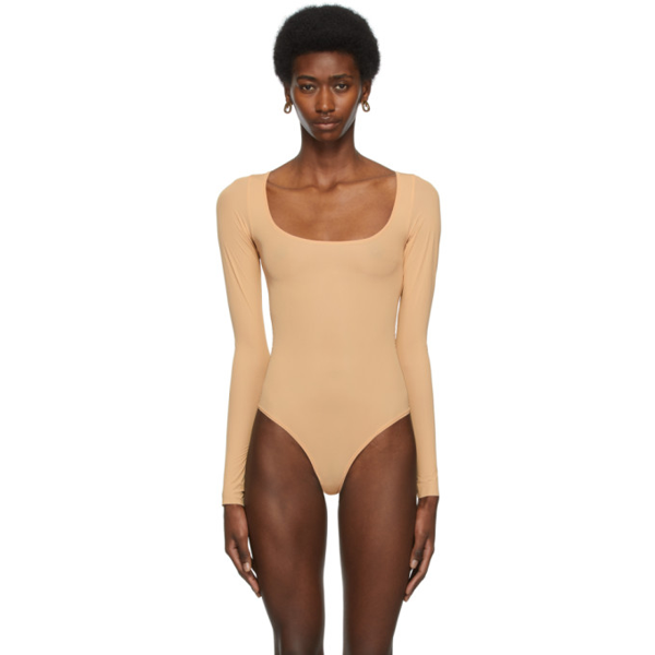 tan long sleeve body suit