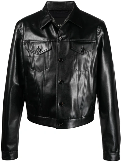 Marni Black Faux-leather Trucker Jacket