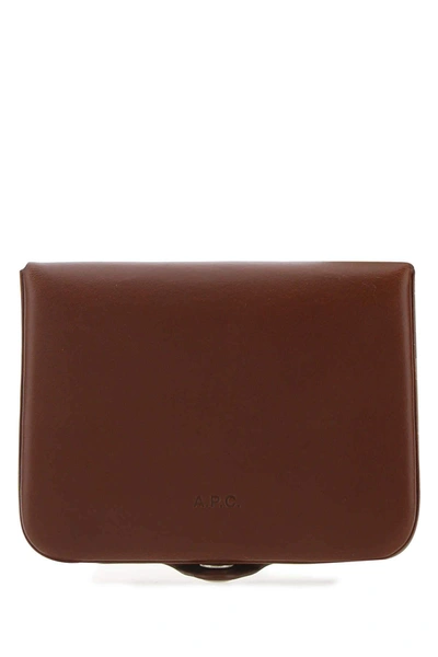 A.p.c. Brown Leather Card Holder  Nd  Uomo Tu