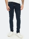 Nudie Jeans Tight Terry Full Length Skinny Jeans In Black Ocean
