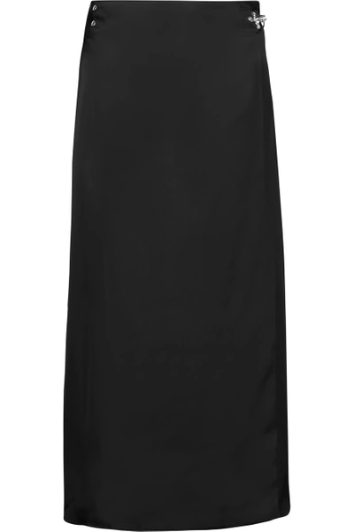 Acne Studios Palm Wrap-effect Satin Midi Skirt | ModeSens