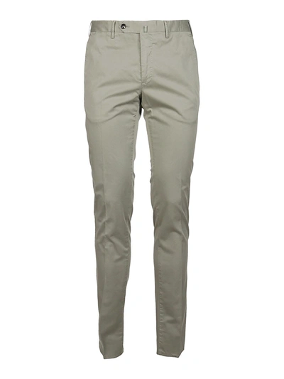Pt Torino Wom Stretch Cotton Chino Trousers In Divisa Color In Grey