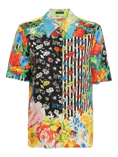 Versace Floral Mix Patterned Shirt In Multi