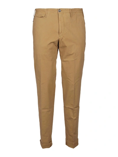 Pt Torino Wom Stretch Cotton Chino Trousers In Sahara Color In Beige