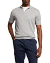 Isaia Men's Linen-cotton Polo Shirt In Light Grey